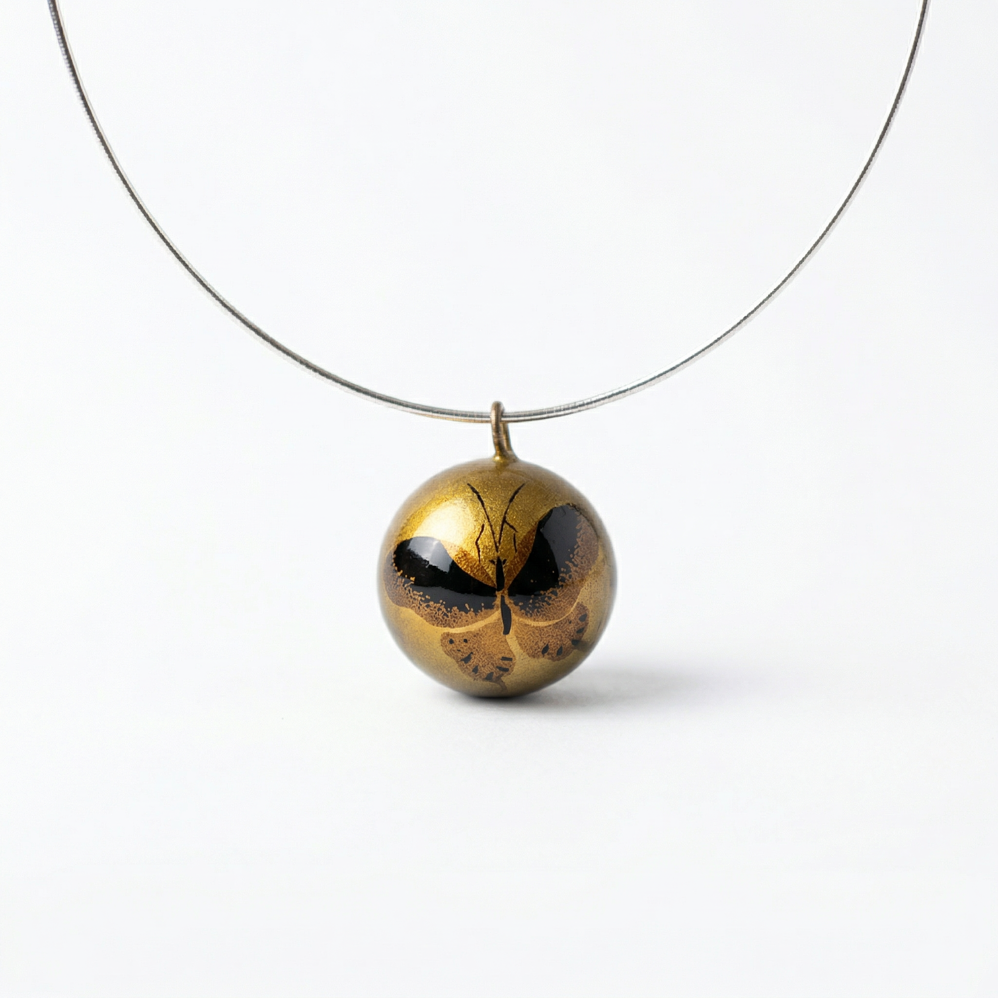 Autumn Butterfly Lacquer Necklace