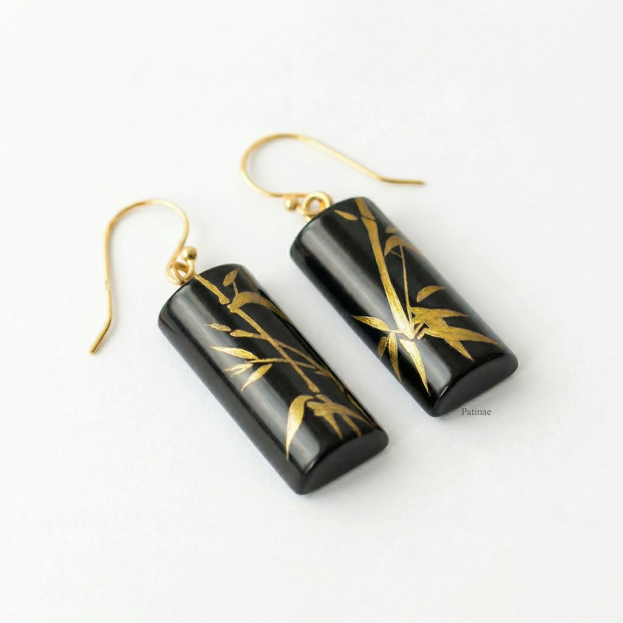 Bamboo Form Lacquer Earrings