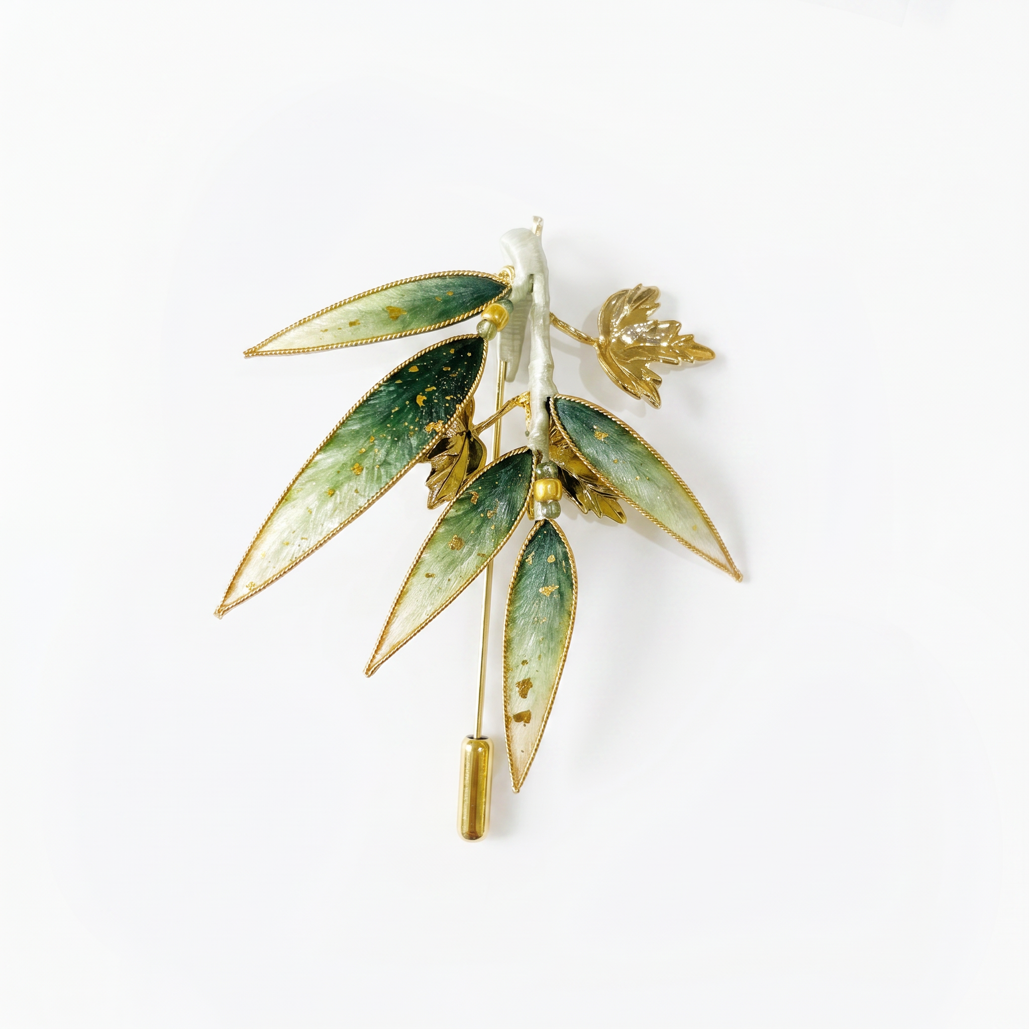 Bamboo Leaf Ronghua Brooch