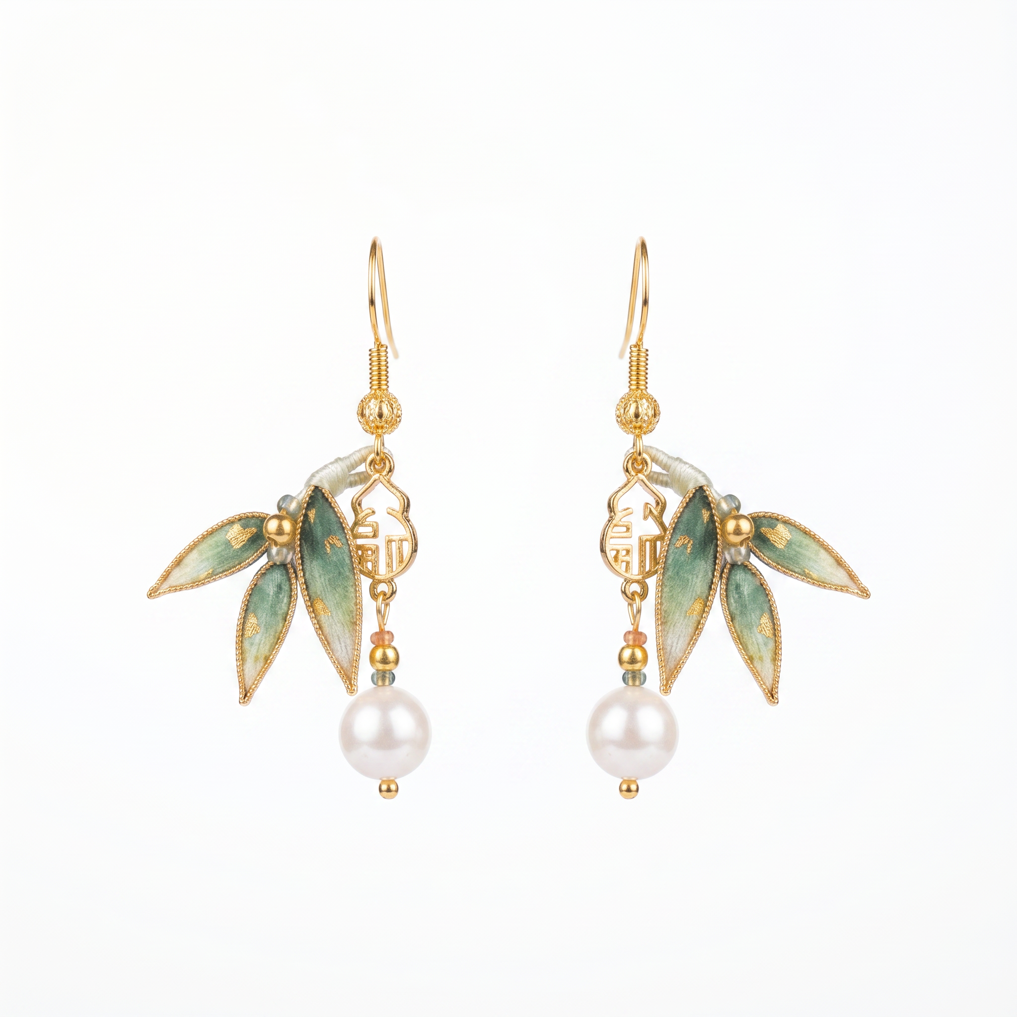 Bamboo Leaf Ronghua Earrings