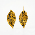 Calligraphy Leaf Lacquer Earrings