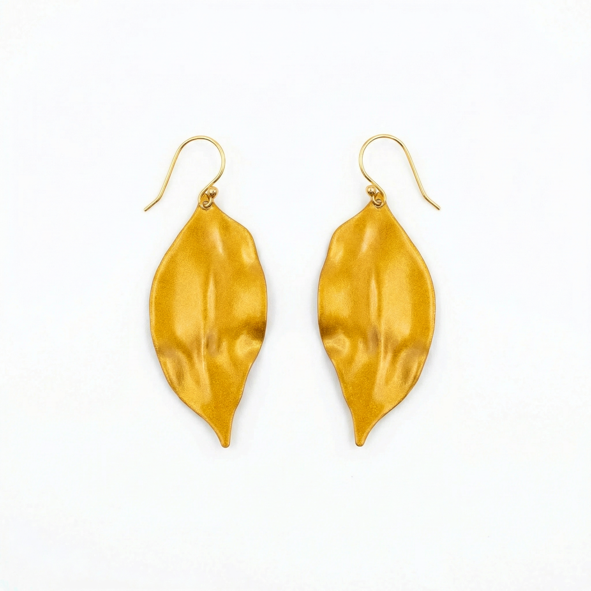 Calligraphy Leaf Lacquer Earrings
