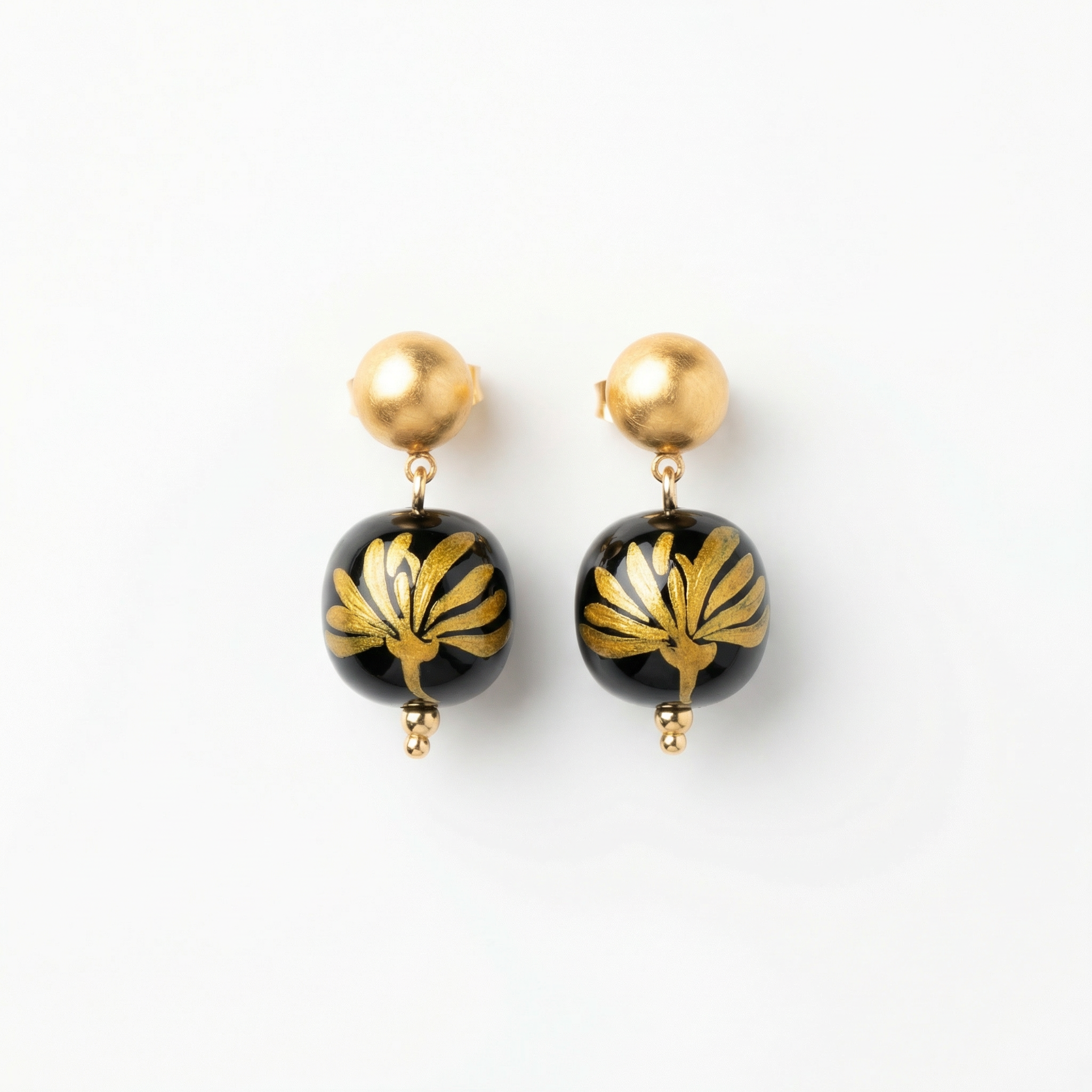 Mums Drop Lacquer Earrings