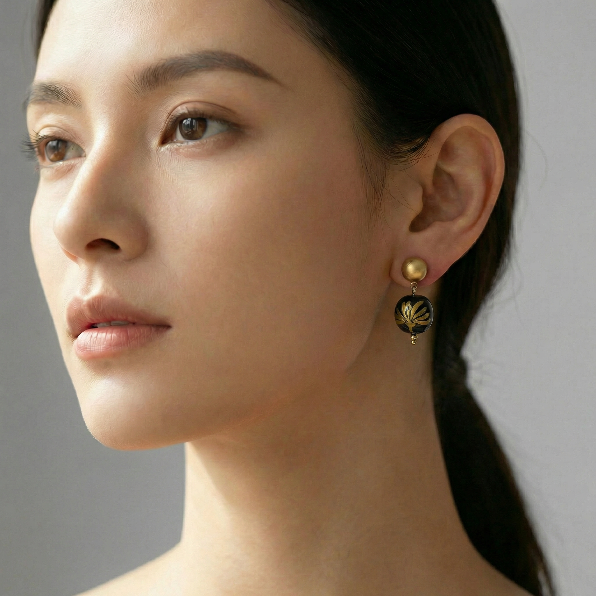 Mums Drop Lacquer Earrings