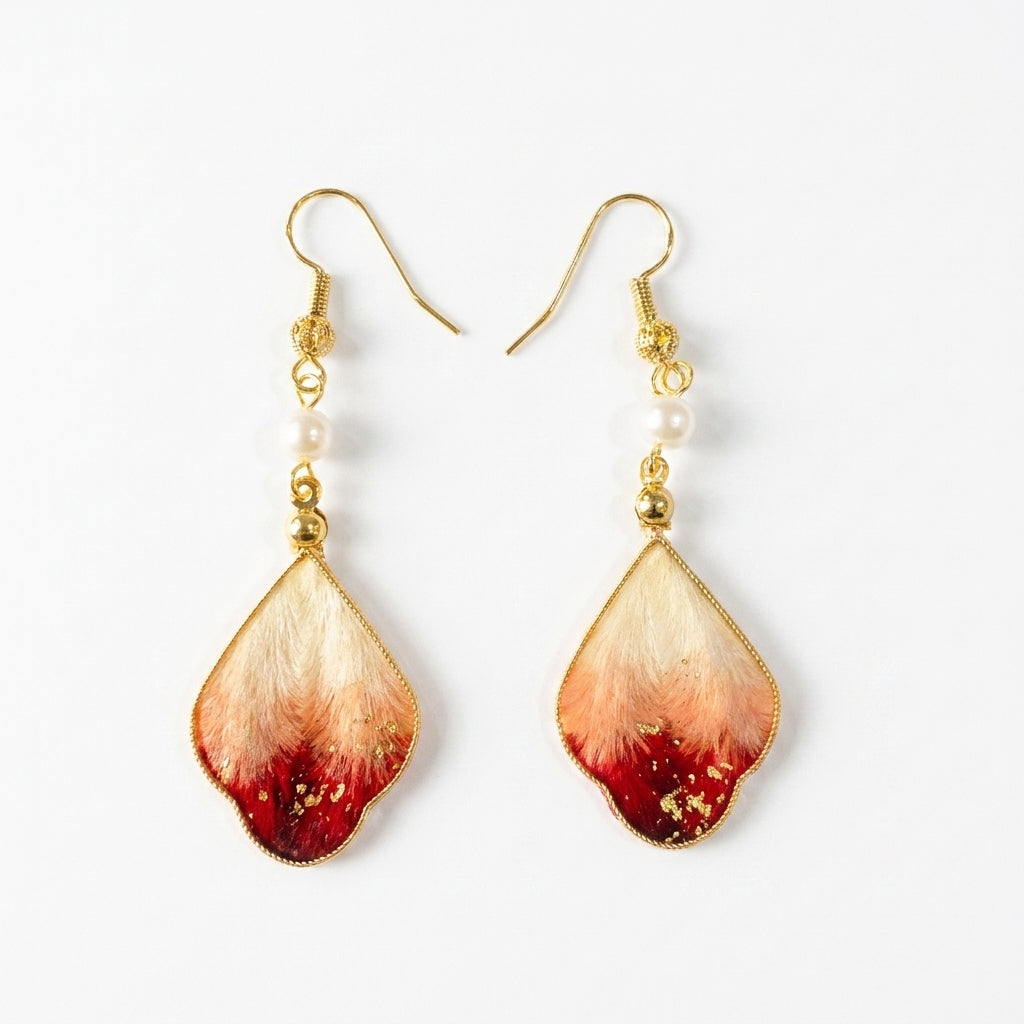 Crimson Petal Ronghua Earrings