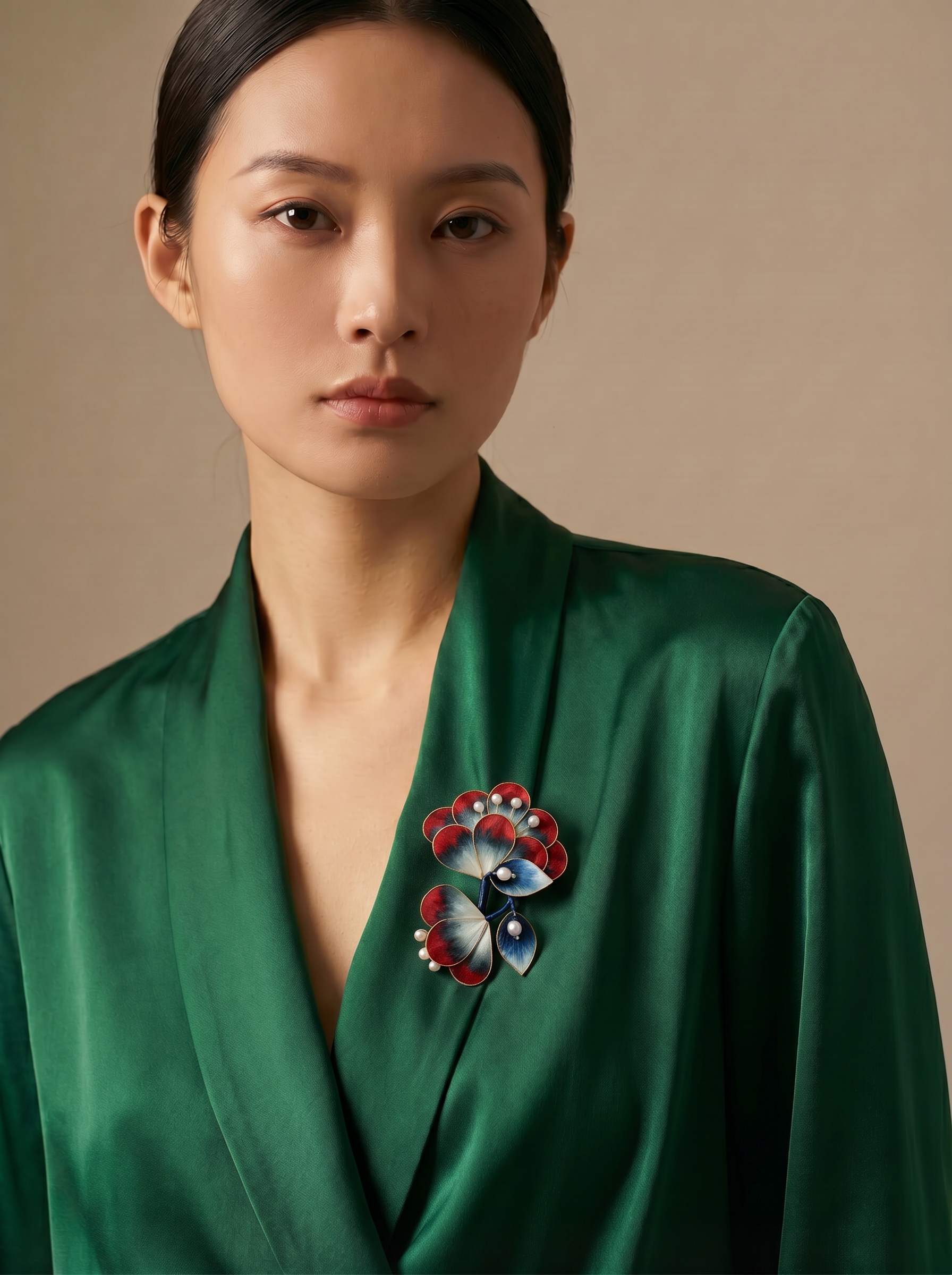 Crimson Tide Bloom Ronghua Brooch