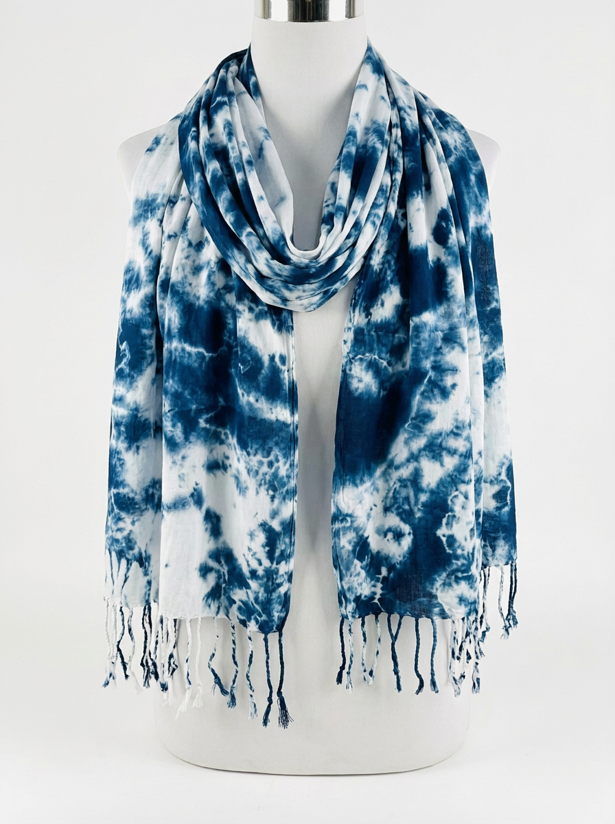 Indigo Tie-Dye Scarf