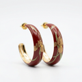 Iris Grove Lacquer Hoop Earrings - Red