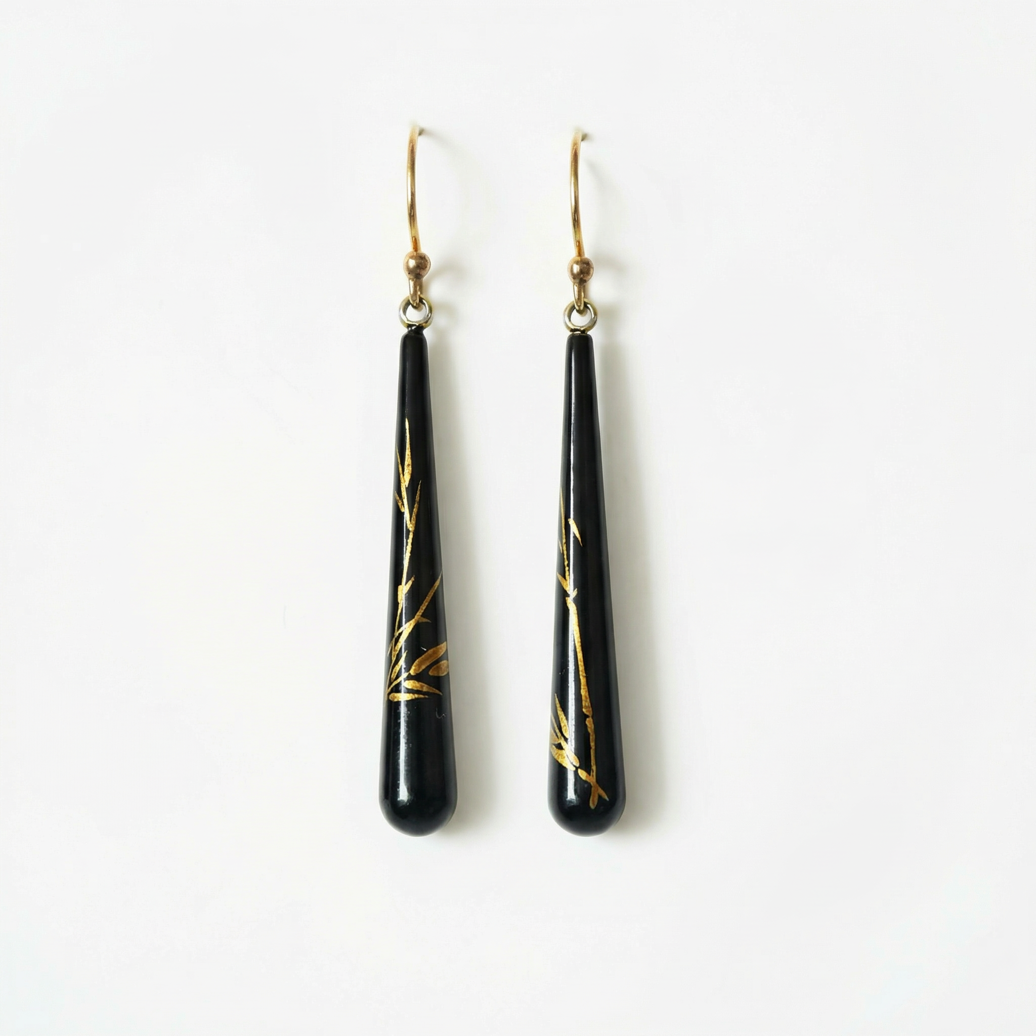 Bamboo Drop Lacquer Earrings