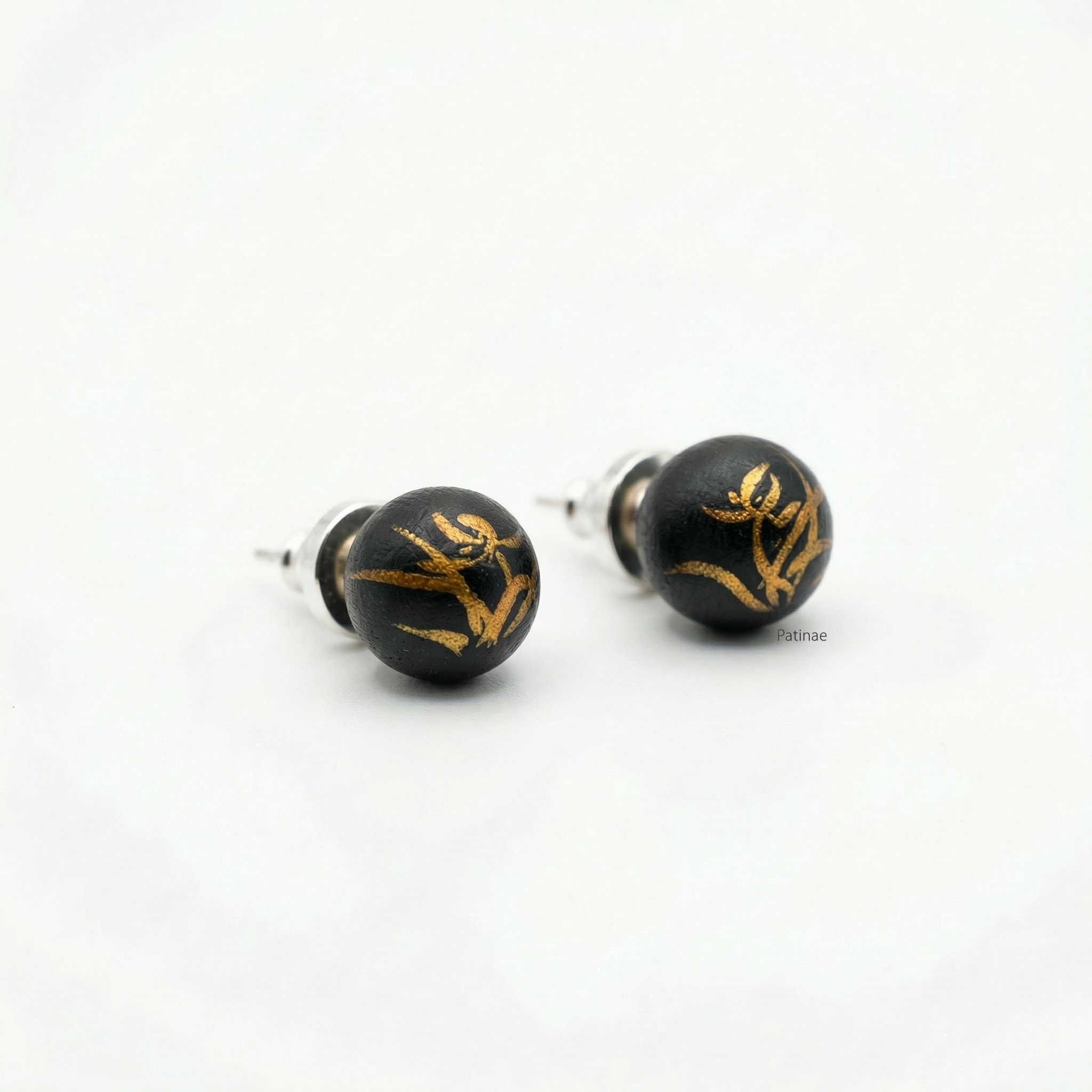 Orchid Form Lacquer Stud Earrings