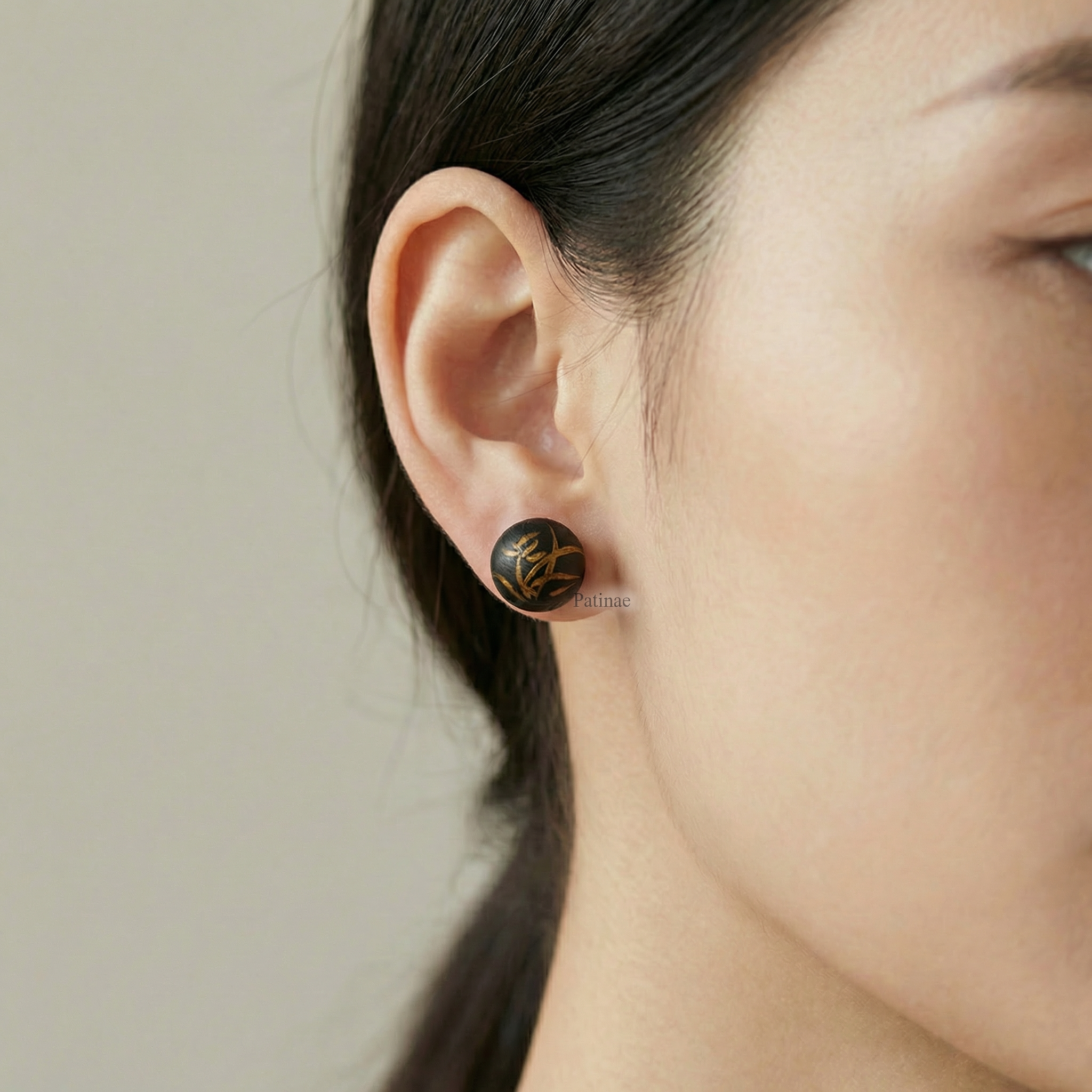Orchid Form Lacquer Stud Earrings
