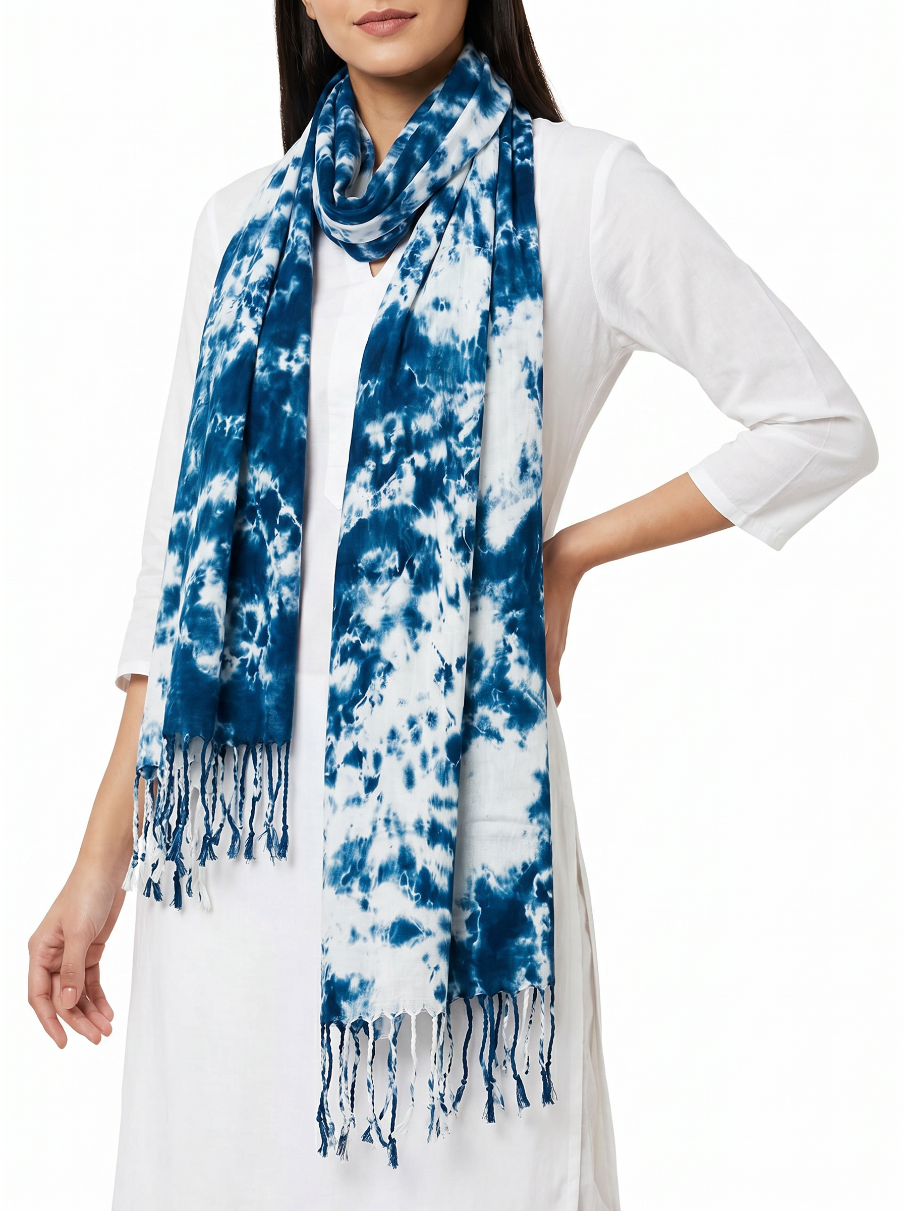 Indigo Tie-Dye Scarf